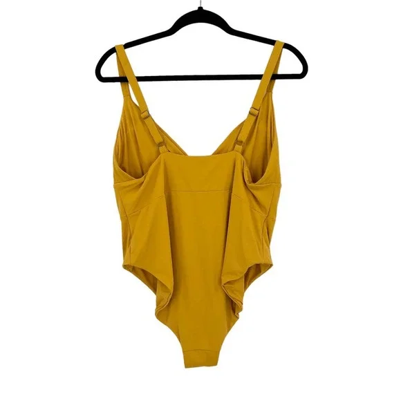 Andie Swim Womens The Bronti One Piece Swimsuit Golden Yellow Plus Size 2XL - Picture 5 of 11